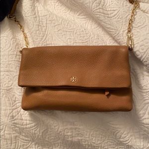 Authentic Tory Burch brown flap bag